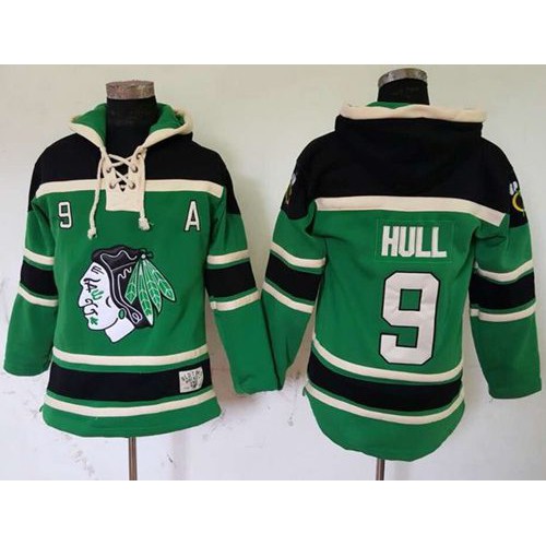 Chicago Blackhawks #9 Bobby Hull Green St. Patrick's Day McNary Lace Hoodie Stitched Jersey Men's cheap jerseys for sale - CheapJerseys.Shop