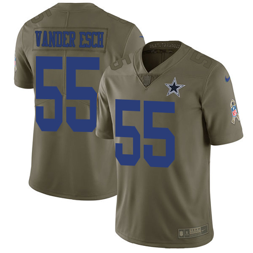 Cowboys #55 Leighton Vander Esch Olive Men's Stitched Limited 2017 Salute To Service Jersey cheap jerseys for sale - CheapJerseys.Shop