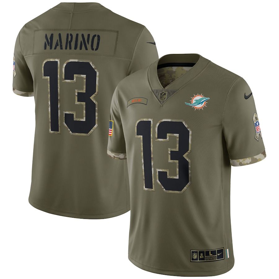 Miami Dolphins #13 Dan Marino Men's 2022 Salute To Service Limited Jersey - Olive cheap jerseys for sale - CheapJerseys.Shop