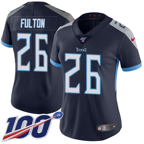 Tennessee Titans #26 Kristian Fulton Navy Blue Team Color Women's Stitched 100th Season Vapor Untouchable Limited Jersey Womens cheap jerseys for sale - CheapJerseys.Shop