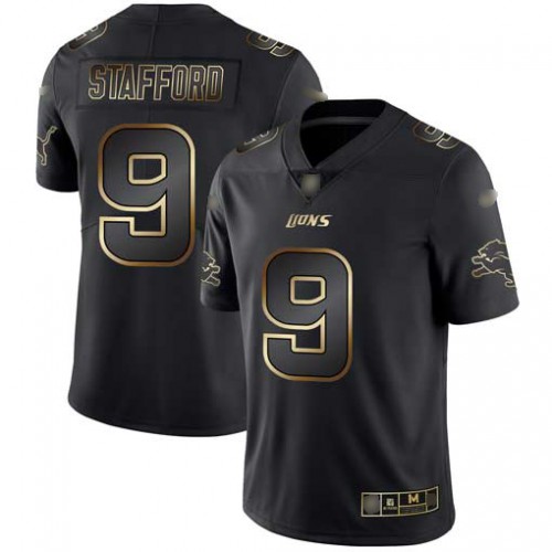 Detroit Lions #9 Matthew Stafford Black/Gold Men's Stitched Vapor Untouchable Limited Jersey Men's cheap jerseys for sale - CheapJerseys.Shop