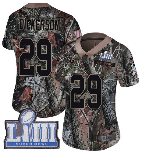 Rams #29 Eric Dickerson Camo Super Bowl LIII Bound Women's Stitched Limited Rush Realtree Jersey cheap jerseys for sale - CheapJerseys.Shop