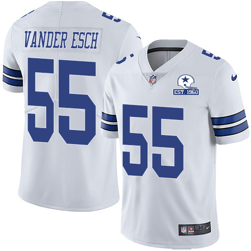 Cowboys #55 Leighton Vander Esch White Men's Stitched With Established In 1960 Patch Vapor Untouchable Limited Jersey cheap jerseys for sale - CheapJerseys.Shop