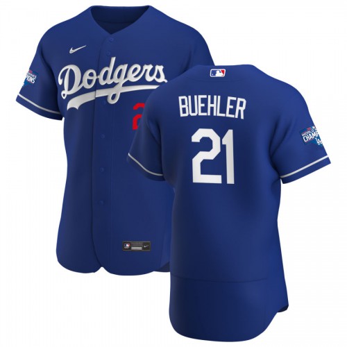 Los Angeles Los Angeles Dodgers #21 Walker Buehler Men's Royal Alternate 2020 World Series Champions Authentic Player Jersey Men's cheap jerseys for sale - CheapJerseys.Shop