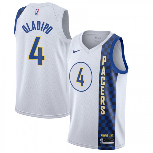 Mens Indiana Indiana Pacers #4 Victor Oladipo White 2019-20 Finished City Edition Swingman Jersey Mens cheap jerseys for sale - CheapJerseys.Shop