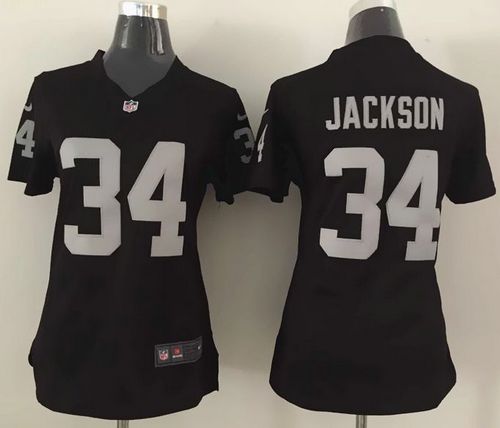 Raiders #34 Bo Jackson Black Team Color Women's Stitched Elite Jersey cheap jerseys for sale - CheapJerseys.Shop