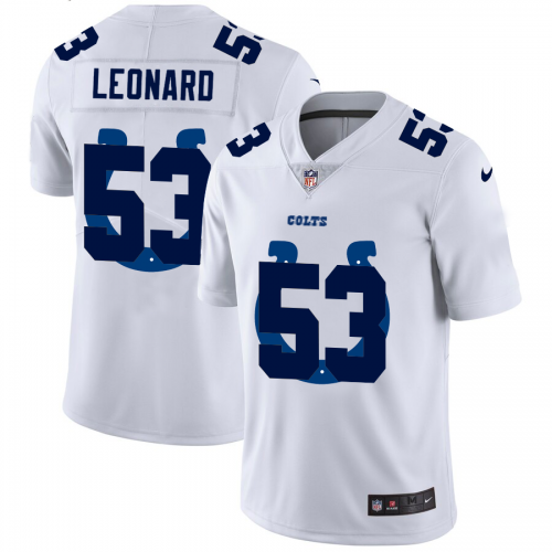 Indianapolis Indianapolis Colts #53 Darius Leonard White Men's Team Logo Dual Overlap Limited Jersey Men's cheap jerseys for sale - CheapJerseys.Shop