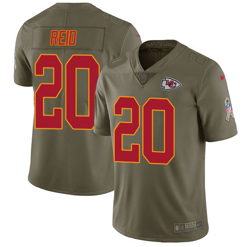 Kansas City Chiefs #20 Justin Reid Olive Youth Stitched Limited 2017 Salute to Service Jersey Youth cheap jerseys for sale - CheapJerseys.Shop