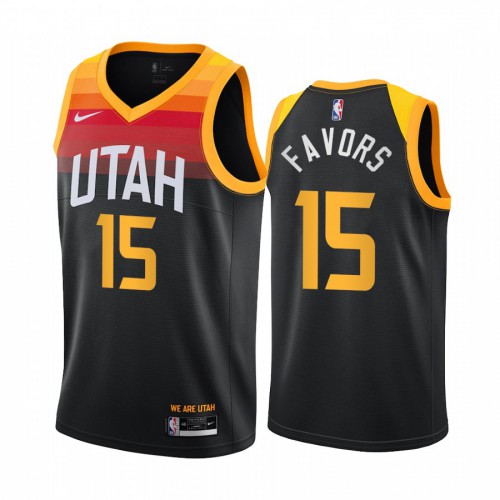 Utah Jazz #15 Derrick Favors Black Youth Swingman 2020-21 City Edition Jersey Youth cheap jerseys for sale - CheapJerseys.Shop