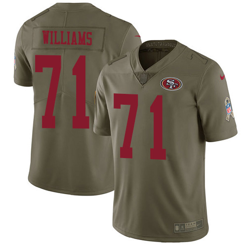San Francisco San Francisco 49ers #71 Trent Williams Olive Youth Stitched Limited 2017 Salute To Service Jersey Youth cheap jerseys for sale - CheapJerseys.Shop