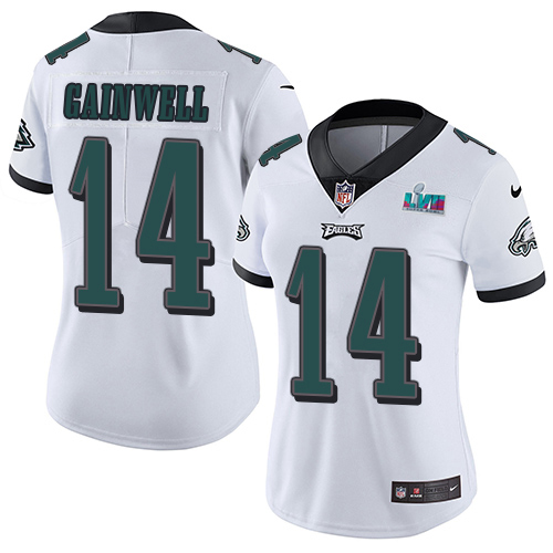 Eagles #14 Kenneth Gainwell White Super Bowl LVII Patch Women's Stitched Vapor Untouchable Limited Jersey cheap jerseys for sale - CheapJerseys.Shop
