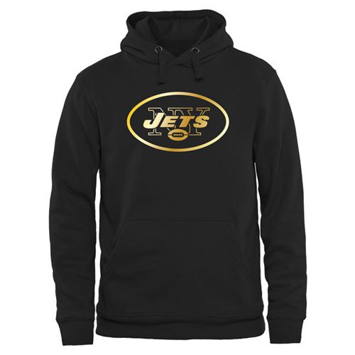 Men's New York Jets Pro Line Black Gold Collection Pullover Hoodie cheap jerseys for sale - CheapJerseys.Shop