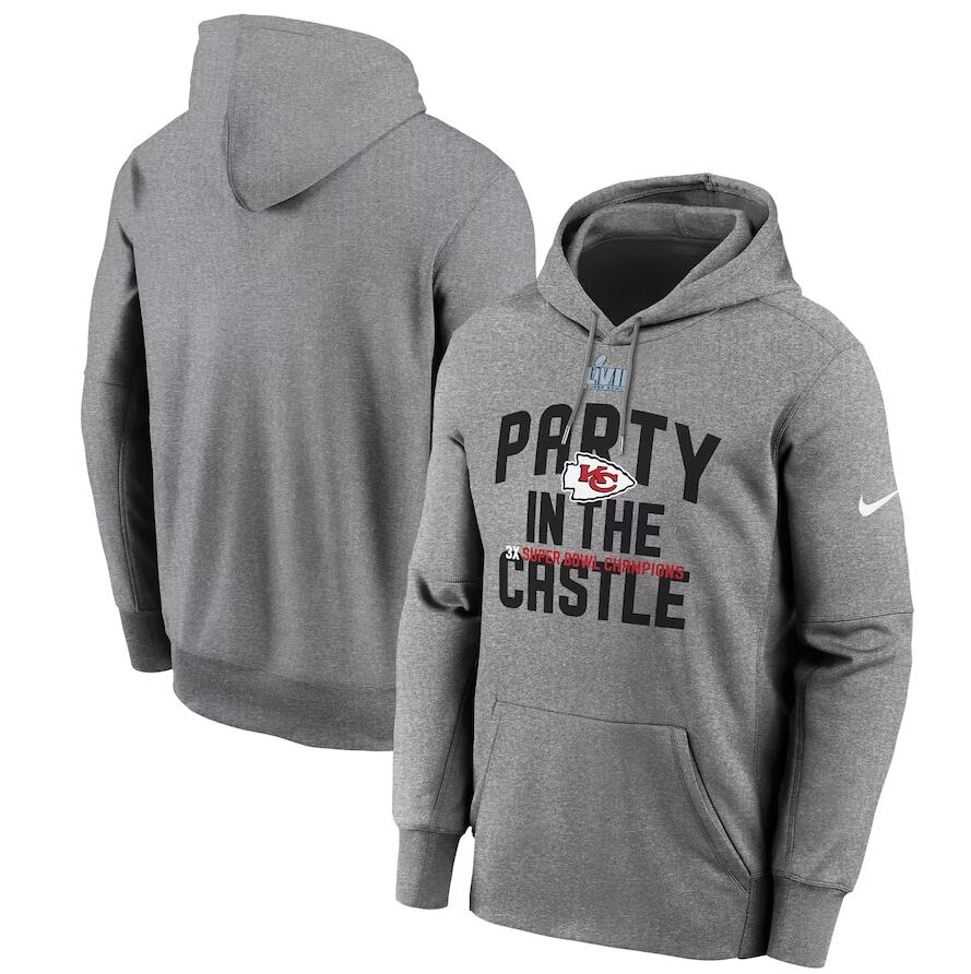 Kansas City Chiefs Heather Gray Men's Super Bowl LVII Champions Celebration Parade Pullover Hoodie cheap jerseys for sale - CheapJerseys.Shop