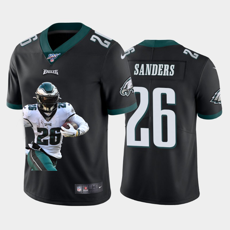 Philadelphia Eagles #26 Miles Sanders Team Hero 3 Vapor Limited 100 Jersey Black cheap jerseys for sale - CheapJerseys.Shop