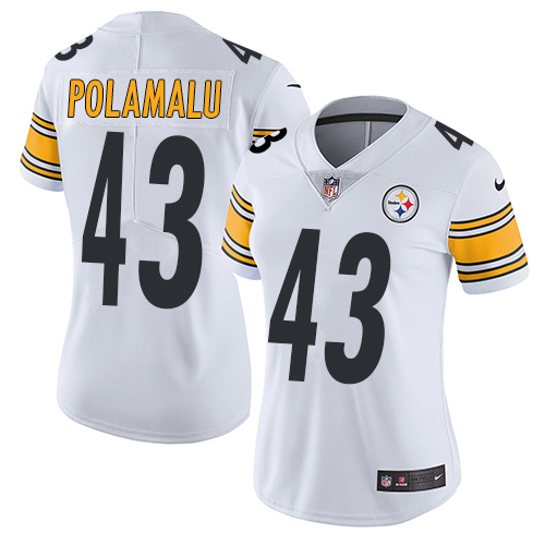 Steelers #43 Troy Polamalu White Women's Stitched Vapor Untouchable Limited Jersey cheap jerseys for sale - CheapJerseys.Shop