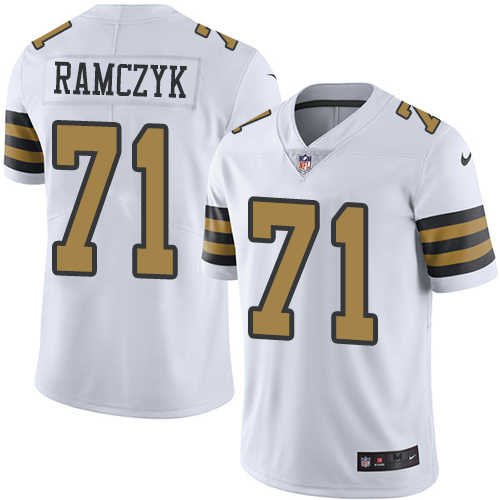 New Orleans Saints #71 Ryan Ramczyk White Men's Stitched Limited Rush Jersey Men's cheap jerseys for sale - CheapJerseys.Shop