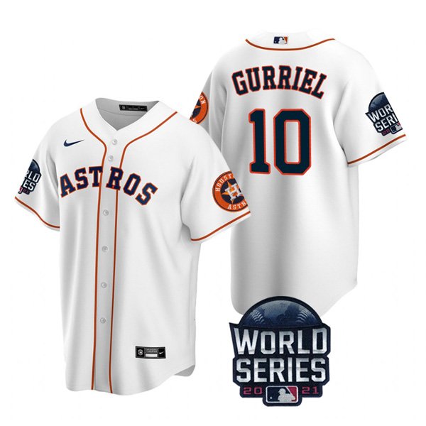 Houston Astros #10 Yuli Gurriel Men's 150th Anniversary 2021 World Series Game Jersey - White cheap jerseys for sale - CheapJerseys.Shop