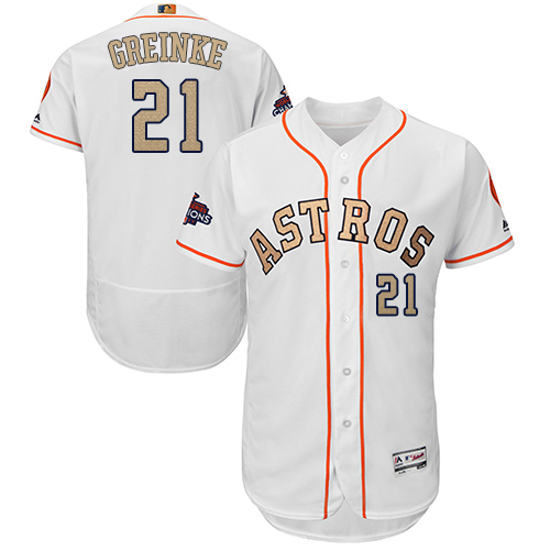 Houston Astros #21 Zack Greinke White FlexBase Authentic 2018 Gold Program Cool Base Stitched Jersey Men's cheap jerseys for sale - CheapJerseys.Shop