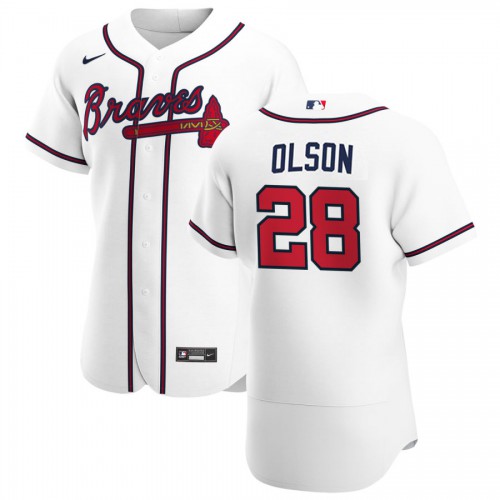 Atlanta Atlanta Braves #28 Matt Olson Men's White Home 2020 Authentic Player Jersey Men's cheap jerseys for sale - CheapJerseys.Shop