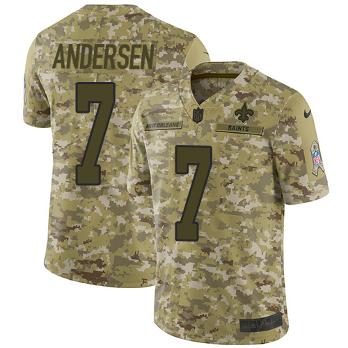 New Orleans Saints #7 Morten Andersen Camo Men's Stitched Limited 2018 Salute To Service Jersey Men's cheap jerseys for sale - CheapJerseys.Shop