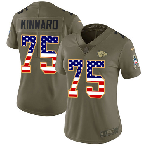 Chiefs #75 Darian Kinnard Olive/USA Flag Women's Stitched Limited 2017 Salute To Service Jersey cheap jerseys for sale - CheapJerseys.Shop