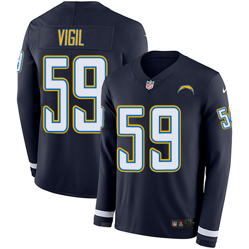 Los Angeles Chargers #59 Nick Vigil Navy Blue Team Color Youth Stitched Limited Therma Long Sleeve Jersey Youth cheap jerseys for sale - CheapJerseys.Shop