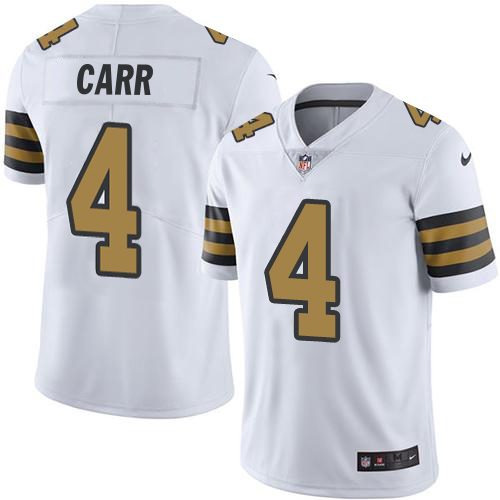 Saints #4 Derek Carr White Men's Stitched Limited Rush Jersey cheap jerseys for sale - CheapJerseys.Shop