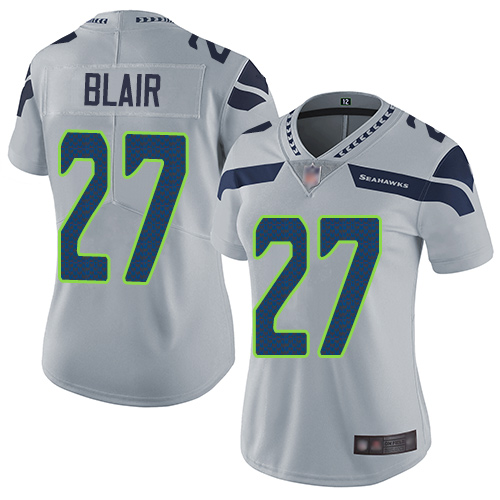 Seattle Seahawks #27 Marquise Blair Grey Alternate Women's Stitched Vapor Untouchable Limited Jersey Womens cheap jerseys for sale - CheapJerseys.Shop
