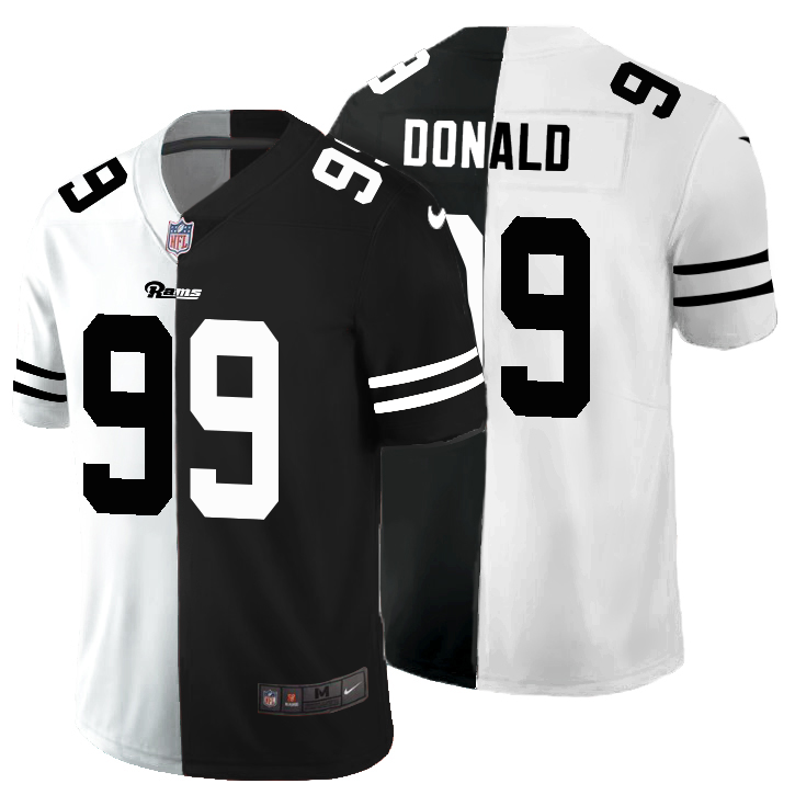 Los Angeles Rams #99 Aaron Donald Men's Black V White Peace Split Vapor Untouchable Limited Jersey cheap jerseys for sale - CheapJerseys.Shop