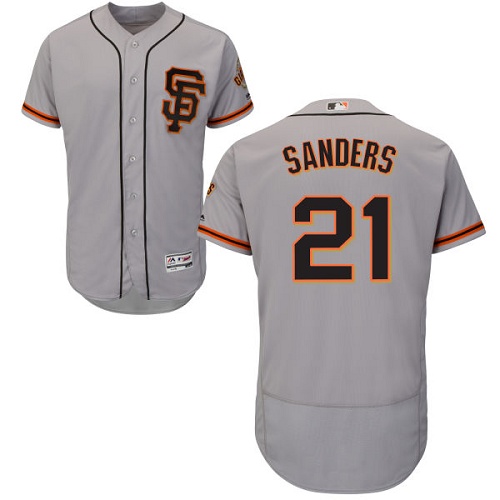 San Francisco Giants #21 Deion Sanders Grey Flexbase Authentic Collection Road 2 Stitched Jersey Men's cheap jerseys for sale - CheapJerseys.Shop