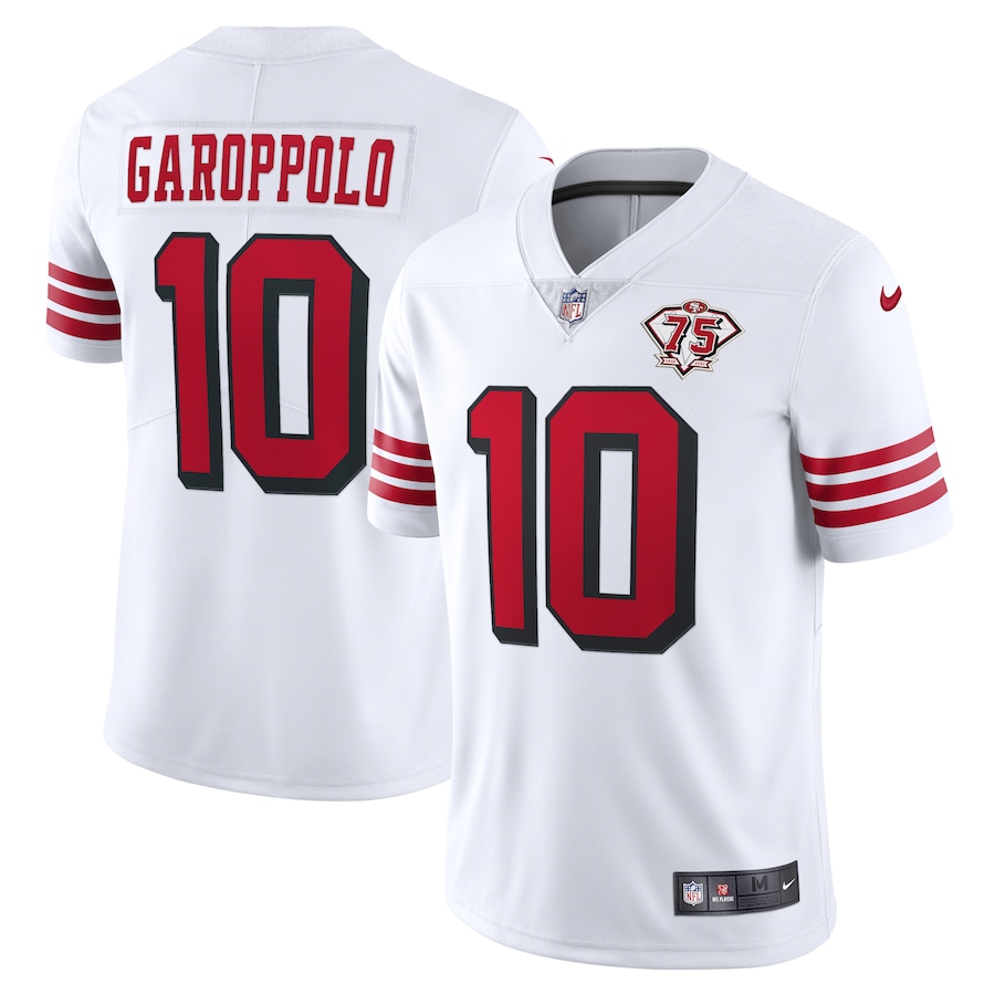 49ers #10 Jimmy Garoppolo White Rush Youth 75th Anniversary Stitched Vapor Untouchable Limited Jersey cheap jerseys for sale - CheapJerseys.Shop