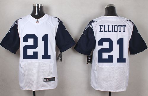 Cowboys #21 Ezekiel Elliott White Men's Stitched Elite Rush Jersey cheap jerseys for sale - CheapJerseys.Shop