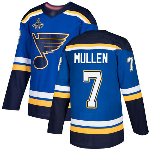 St. Louis Blues #7 Joe Mullen Blue Home Authentic Stanley Cup Champions Stitched Jersey Men's cheap jerseys for sale - CheapJerseys.Shop