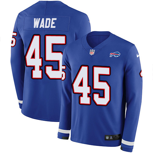 Buffalo Bills #45 Christian Wade Royal Blue Team Color Men's Stitched Limited Therma Long Sleeve Jersey Men's cheap jerseys for sale - CheapJerseys.Shop