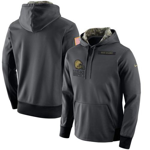 Men's Cleveland Browns Anthracite Salute To Service Player Performance Hoodie cheap jerseys for sale - CheapJerseys.Shop