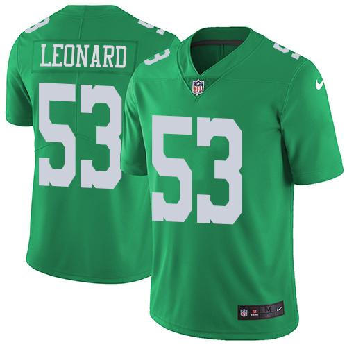 Eagles #53 Shaquille Leonard Green Men's Stitched Limited Rush Jersey cheap jerseys for sale - CheapJerseys.Shop