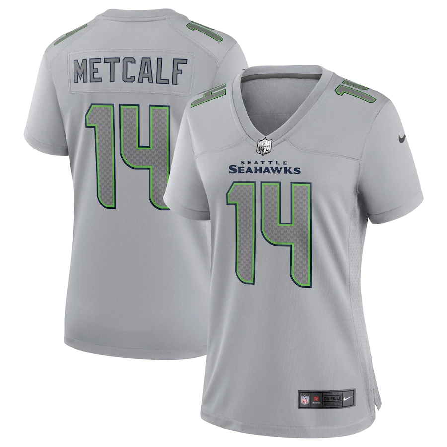 Seattle Seahawks #14 DK Metcalf Women's Gray Atmosphere Fashion Game Jersey cheap jerseys for sale - CheapJerseys.Shop
