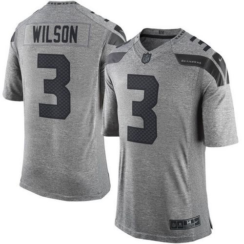 Seattle Seahawks #3 Russell Wilson Gray Men's Stitched Limited Gridiron Gray Jersey Men's cheap jerseys for sale - CheapJerseys.Shop
