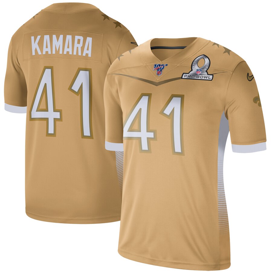 New Orleans Saints #41 Alvin Kamara 2020 NFC Pro Bowl Game Jersey Gold cheap jerseys for sale - CheapJerseys.Shop