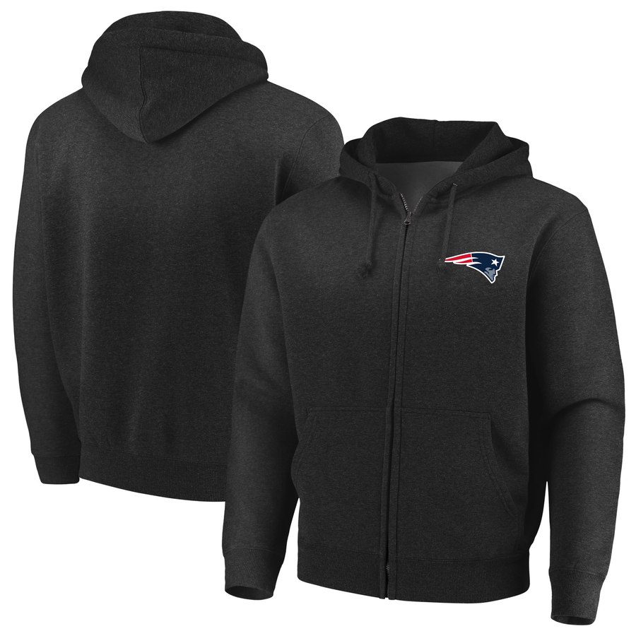 New England Patriots Majestic Cap Logo Full-Zip Hoodie Black cheap jerseys for sale - CheapJerseys.Shop