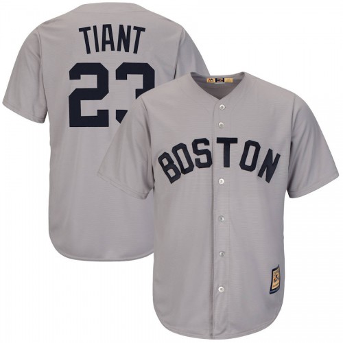 Boston Boston Red Sox #23 Luis Tiant Majestic Cooperstown Collection Cool Base Player Jersey Gray Men's cheap jerseys for sale - CheapJerseys.Shop