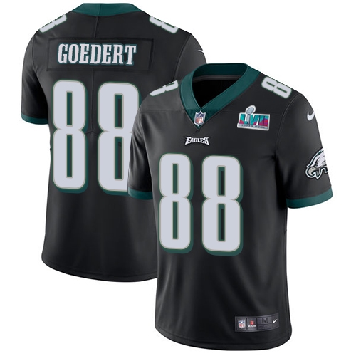 Eagles #88 Dallas Goedert Black Super Bowl LVII Patch Alternate Men's Stitched Vapor Untouchable Limited Jersey cheap jerseys for sale - CheapJerseys.Shop
