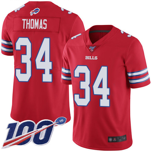 Buffalo Bills #34 Thurman Thomas Red Men's Stitched Limited Rush 100th Season Jersey Men's cheap jerseys for sale - CheapJerseys.Shop