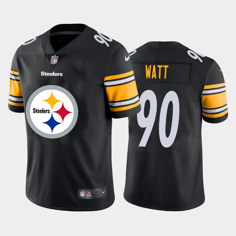 Pittsburgh Steelers #90 T.J. Watt Black Men's Big Team Logo Vapor Limited Jersey cheap jerseys for sale - CheapJerseys.Shop
