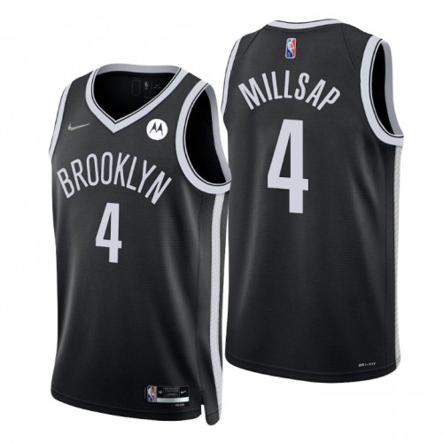 Brooklyn Nets #4 Paul Millsap Black Mens 2021-22 75th Anniversary Diamond Swingman Jersey - Icon Edition Mens cheap jerseys for sale - CheapJerseys.Shop