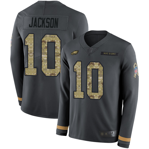 Philadelphia Eagles #10 DeSean Jackson Anthracite Salute to Service Youth Stitched Limited Therma Long Sleeve Jersey Youth cheap jerseys for sale - CheapJerseys.Shop