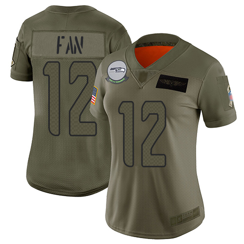 Seahawks #12 Fan Camo Women's Stitched Limited 2019 Salute To Service Jersey cheap jerseys for sale - CheapJerseys.Shop