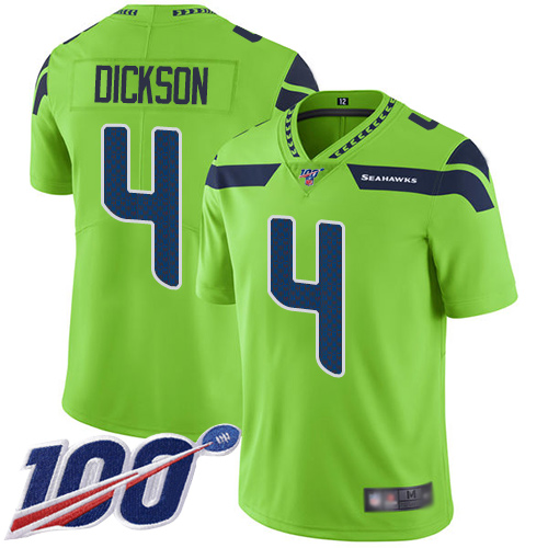Seattle Seahawks #4 Michael Dickson Green Men's Stitched Limited Rush 100th Season Jersey Men's cheap jerseys for sale - CheapJerseys.Shop