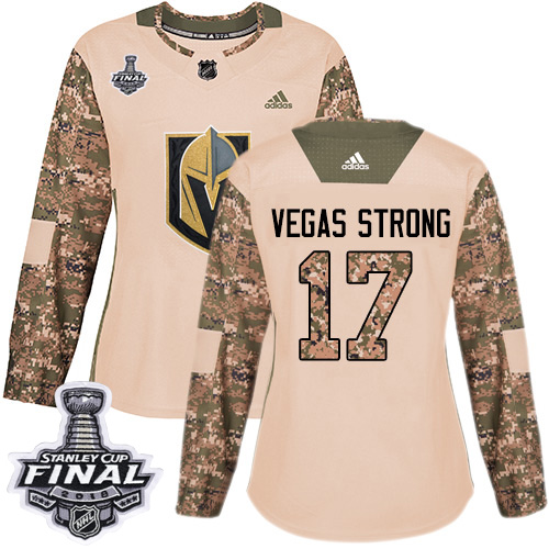 Golden Vegas Golden Knights #17 Vegas Strong Camo Authentic 2017 Veterans Day 2018 Stanley Cup Final Women's Stitched Jersey Womens cheap jerseys for sale - CheapJerseys.Shop