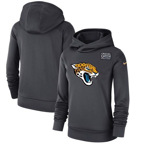 Women's Jacksonville Jaguars Anthracite Crucial Catch Performance Pullover Hoodie cheap jerseys for sale - CheapJerseys.Shop
